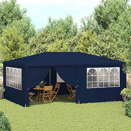 vidaXL Tente de réception avec parois latérales 4x6 m Bleu 90 g/m²