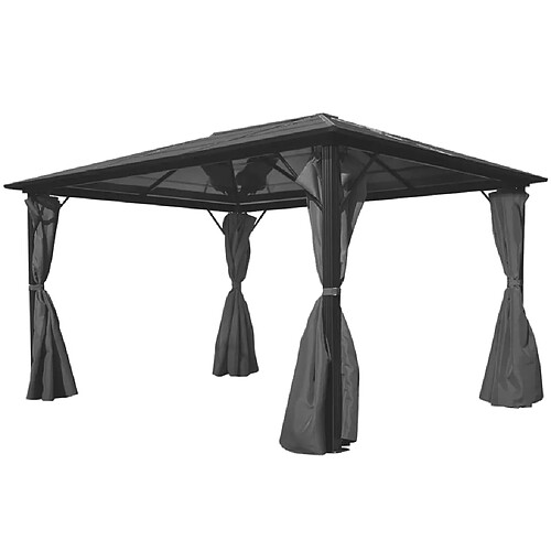 vidaXL Chapiteau avec rideau aluminium - Anthracite