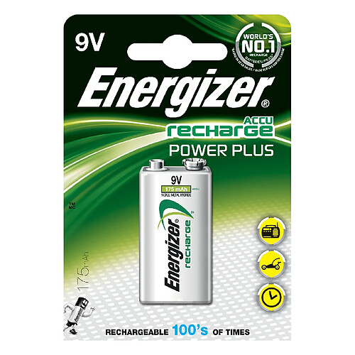 pile rechargeable - energizer recharge power plus - 6lr61 - 9 volts