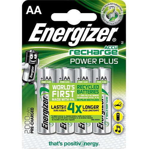 pile rechargeable - energizer powerplus - aa - 2000mah - x4 - energizer 417012