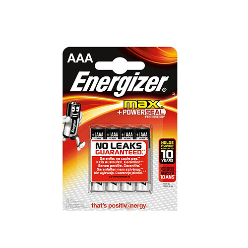 Energizer piles alcalines AAA LR3 - Lot de 4