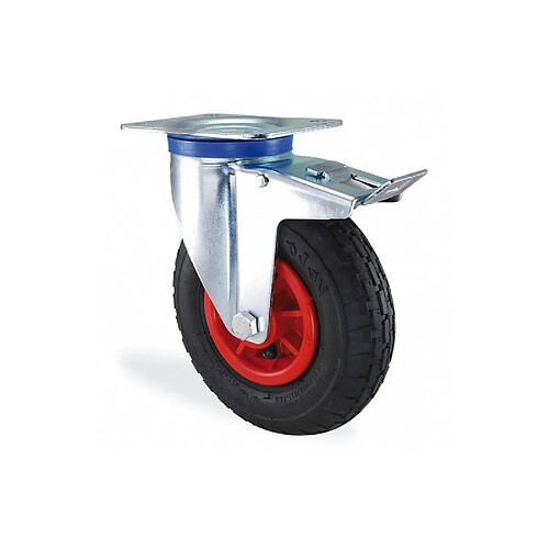 Roulette pivotante à frein gonflable 200 mm