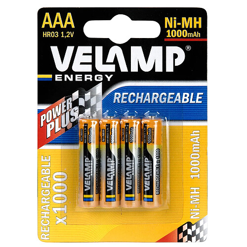 Velamp Piles rechargeables AAA Ni-MH - Lot de 4
