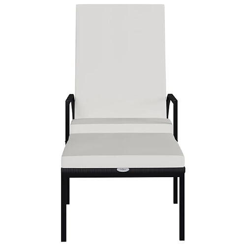 Helloshop26 Chaise longue résine tressée - Noir