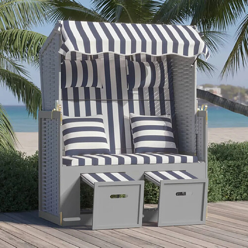 VidaXL Strandkorb Bleu blanc
