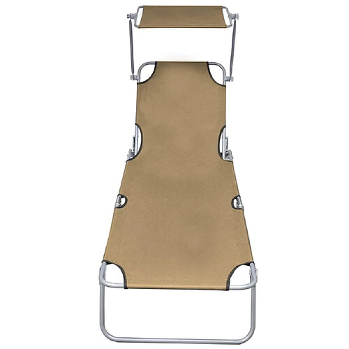 Helloshop26 Chaise longue pliable - Taupe