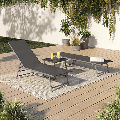 IDMARKET Transats KAILUA - Gris anthracite