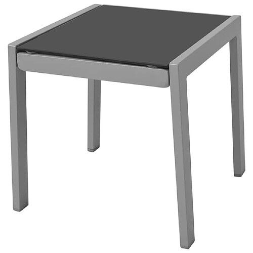 Helloshop26 Lot de 2 chaises longues avec table - Noir