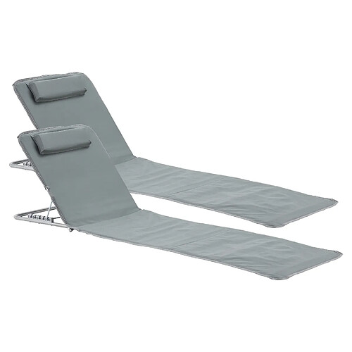 En.casa Tapis de plage lot de 2 - Gris foncé