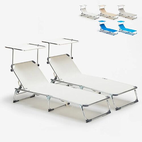 Beach and garden design Transats California x2 - Blanc