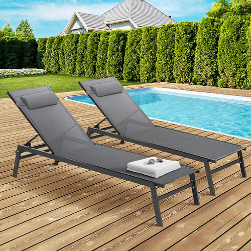 Idmarket MARKET SINTRA - Lot de 2 - Gris Anthracite