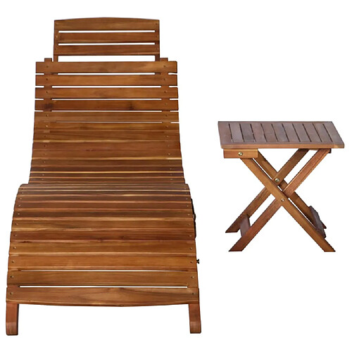 Helloshop26 Transat en bois d'acacia - Marron