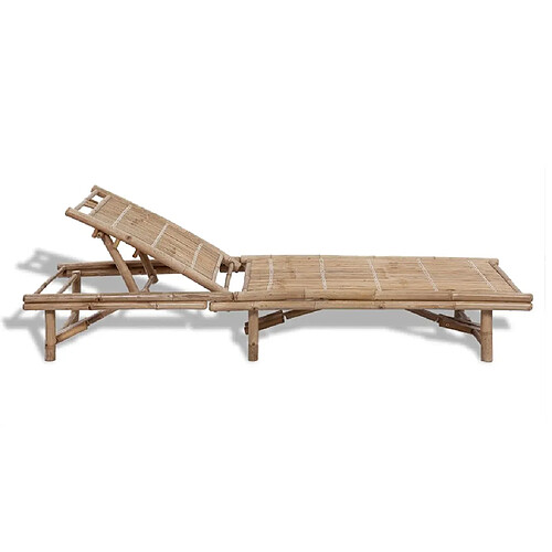 Helloshop26 Transat bambou inclinable - Marron