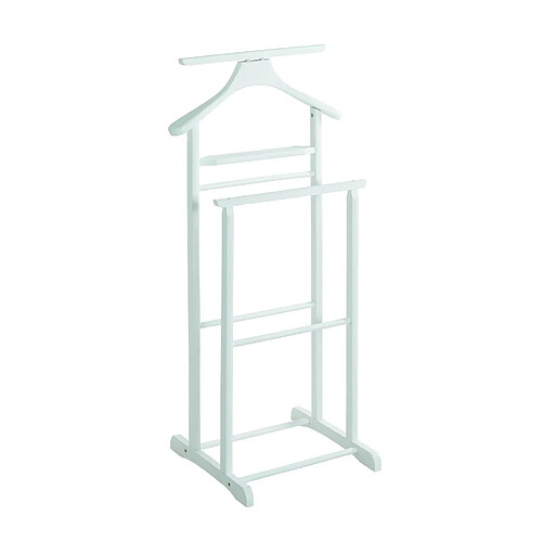 Pegane Valet de nuit double en bois - Blanc