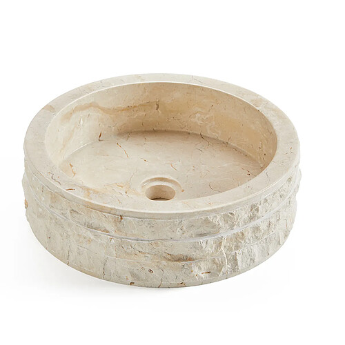 Pegane Vasque Rond en Marbre - Beige Ø40 cm