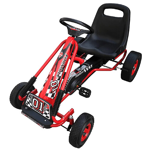 vidaXL Kart à pédales Rouge