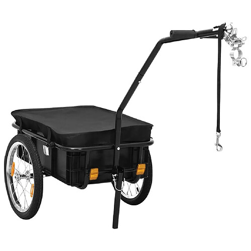 VidaXL Remorque de vélo - Acier noir