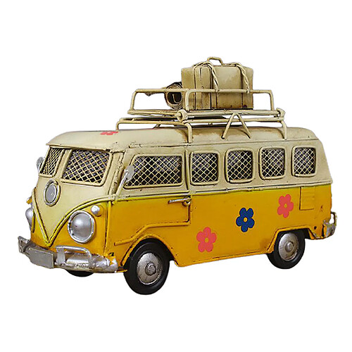 Modèle Camper Van Vintage Jaune