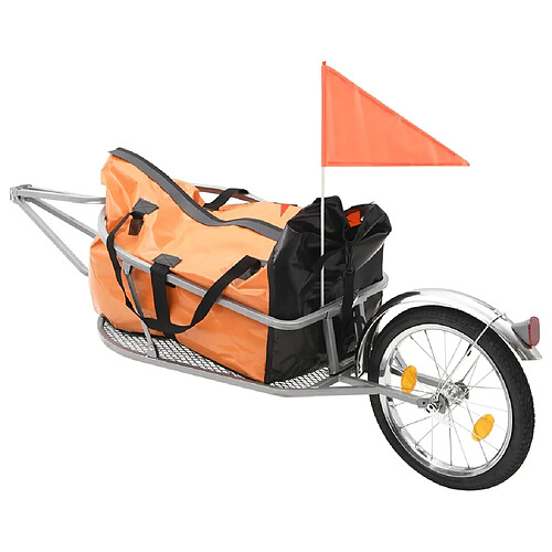 vidaXL Remorque à bagages vélo Orange/Noir