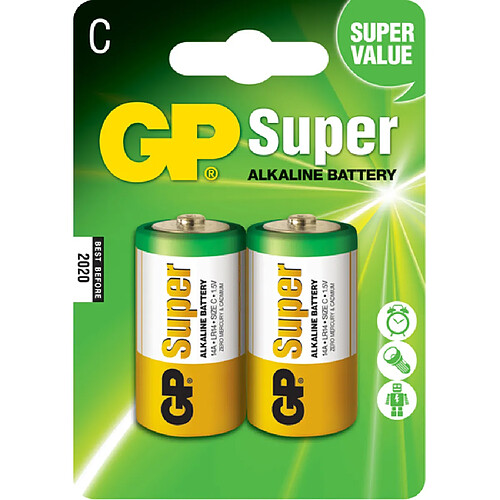 Gp batteries Gp_battery piles alcalines C LR14 - Lot de 2