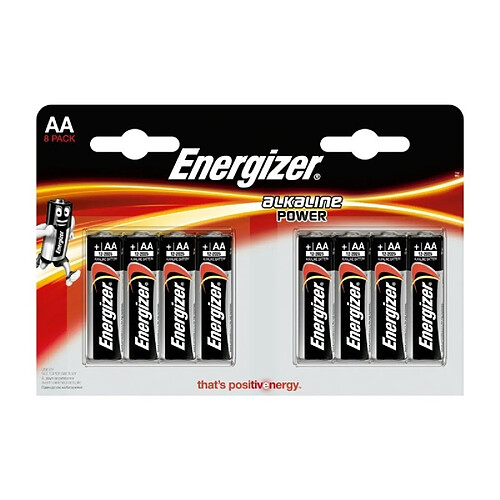 Energizer piles alcalines AA LR06 - Pack de 8