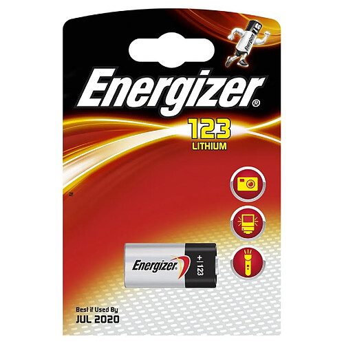 pile alcaline mini - energizer - 123 - 3 volts - blister de 1