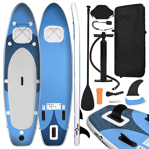 VidaXL Ensemble de planche SUP gonflable Bleu