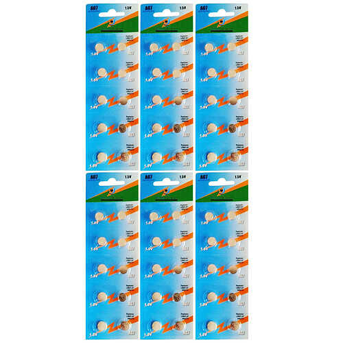 Visiodirect piles bouton AG7 LR927 - Lot de 60