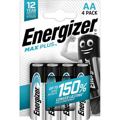 Energizer piles AA alcalines Max Plus - Lot de 4