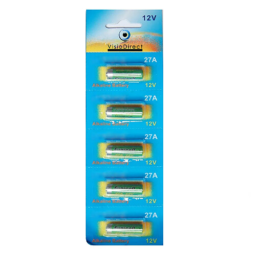 Visiodirect Piles alcalines 27A 12V - Lot de 5