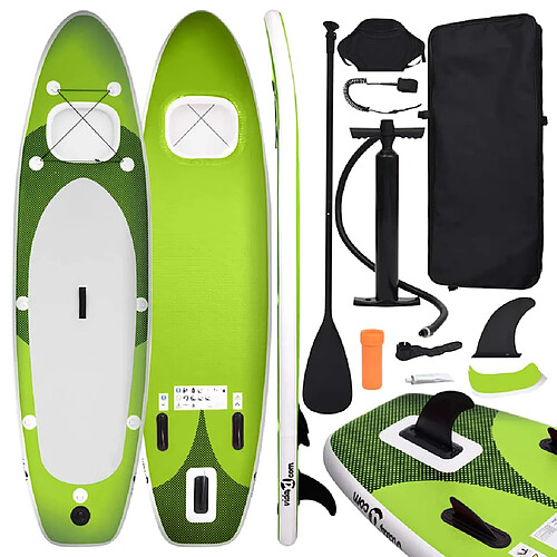 VidaXL Ensemble de planche SUP gonflable Vert