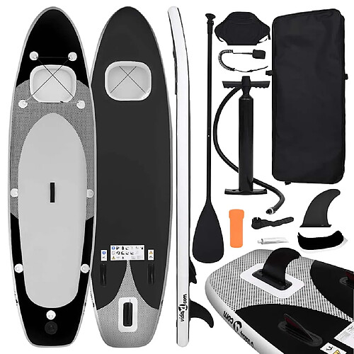 VidaXL Ensemble de planche SUP gonflable Noir