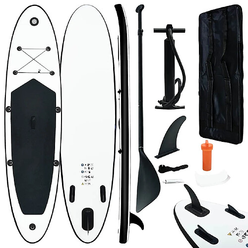 VidaXL Planche SUP gonflable - Noir/Blanc