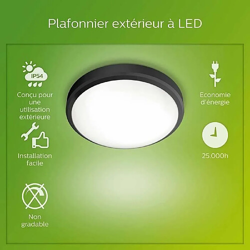 Philips Doris plafonnier LED - Noir