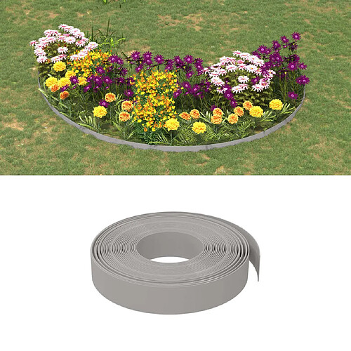 VidaXL Bordure de jardin PE - Gris