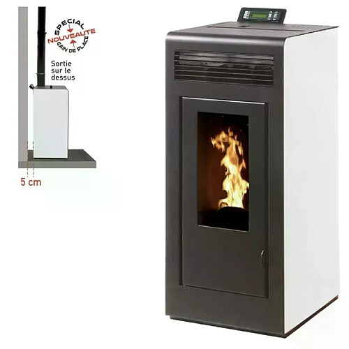 Interstoves Pack Poêle à granules MARINA 11 Etanche sortie sur le dessus + Conduit Vertical 80/125 -