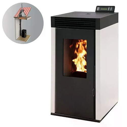 Interstoves Pack Poêle à granules MARINA 6 Etanche + Kit Conduit Vertical 80/125 -