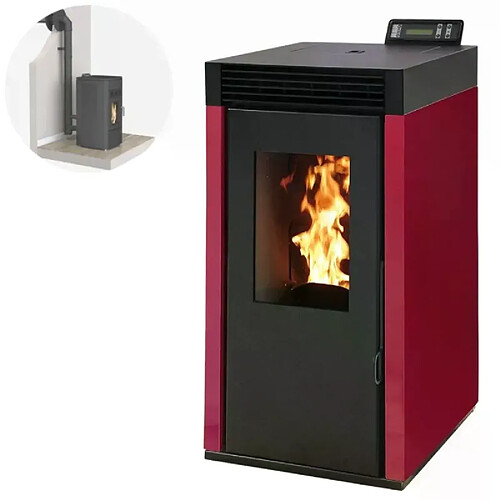 Interstoves Pack Poêle à granules MARINA 8 Etanche + Kit Conduit Ventouse (sortie façade) -