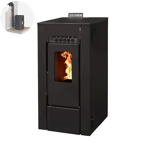 Interstoves Pack Poêle à granules GIOIA 9 Etanche + Kit Conduit Ventouse (sortie façade) -