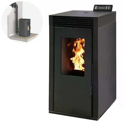 Interstoves Pack Poêle à granules MARINA 8 Etanche + Kit Conduit Ventouse (sortie façade) -