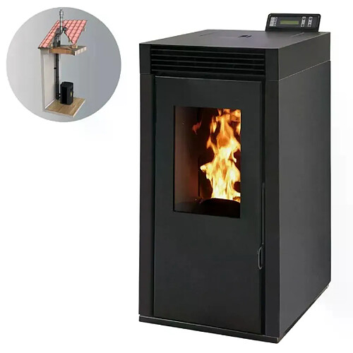 Interstoves Pack Poêle à granules MARINA 6 Etanche + Kit Conduit Vertical 80/125 -