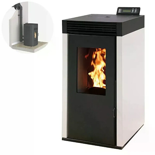 Interstoves Pack Poêle à granules MARINA 8 Etanche + Kit Conduit Ventouse (sortie façade) -