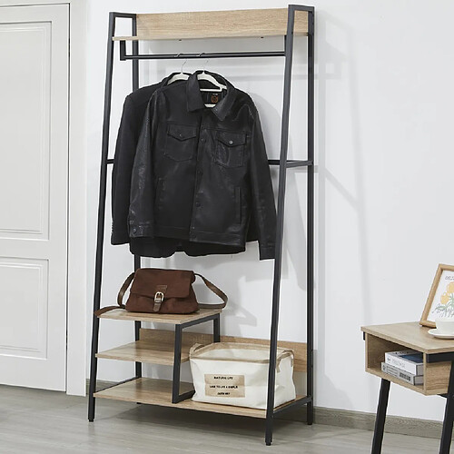 Le Quai Des Affaires Vestiaire d'entrée FLORE / Décor chêne blanchi et métal noir