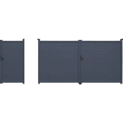 Habitat Et Jardin Pack portail + portillon Marc - Gris