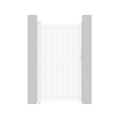 Habitat Et Jardin Portillon aluminium Lola - 101.2 x 180.9 cm - Blanc
