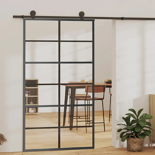 vidaXL Porte coulissante Verre et Aluminium