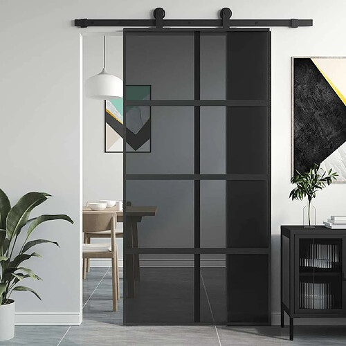 vidaXL Porte coulissante 102,5x205 cm - Noir