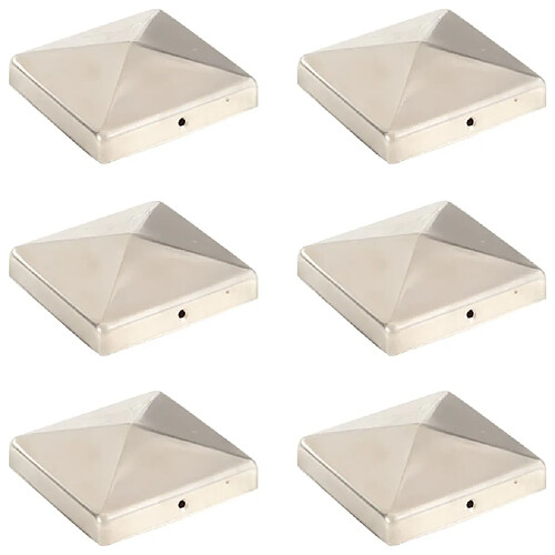 vidaXL Bouchons poteau - Inox