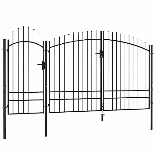 vidaXL Portail jardin Acier 2,45x4 m - Noir