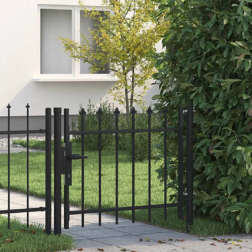 VIDAXL Portail avec pointe lance - 100x75 cm Noir